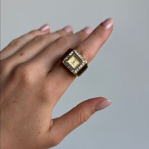 BREDA WATCH RING Gold and Silver Ornate Statement Ring